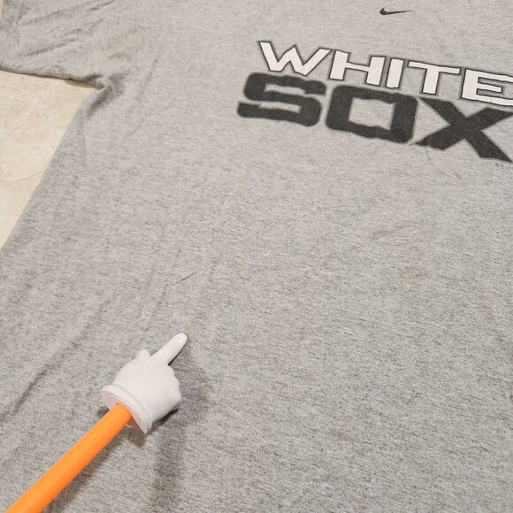 VTG 90s Y2K NIKE White Sox Mens L Large Center Swoosh Check MLB Baseball T Shirt - Picture 8 of 15